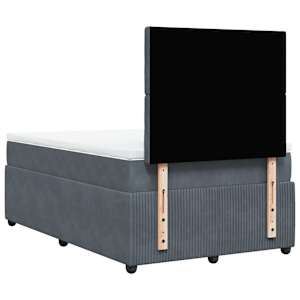 Box spring postel s matrací tmavě šedá 120 x 200 cm samet - obrázek 6