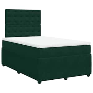 Box spring postel s matrací tmavě zelená 120 x 200 cm samet - obrázek 2