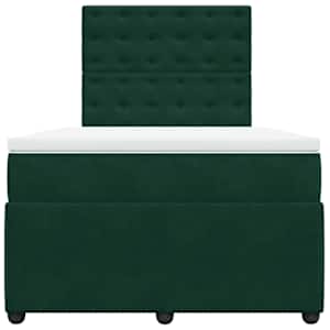 Box spring postel s matrací tmavě zelená 120 x 200 cm samet - obrázek 4