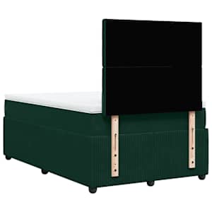 Box spring postel s matrací tmavě zelená 120 x 200 cm samet - obrázek 6