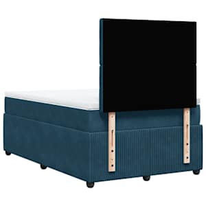 Box spring postel s matrací tmavě modrá 120 x 200 cm samet - obrázek 6