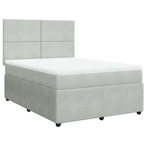 Box spring postel s matrací světle šedá 140x190 cm samet - obrázek 2
