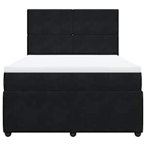 Box spring postel s matrací černá 140 x 190 cm samet - obrázek 4