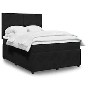 Box spring postel s matrací černá 140 x 190 cm samet - obrázek 1