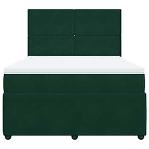 Box spring postel s matrací tmavě zelená 140x190 cm samet - obrázek 4