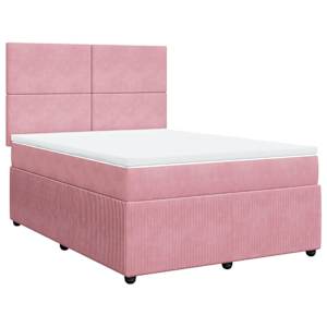 Box spring postel s matrací růžová 140x190 cm samet - obrázek 2