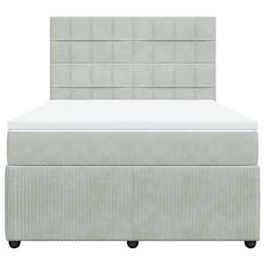 Box spring postel s matrací světle šedá 140x190 cm samet - obrázek 4