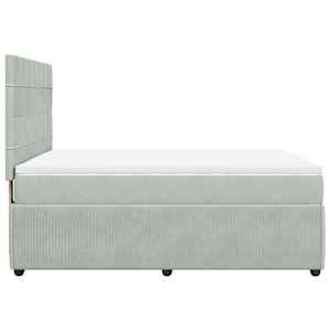 Box spring postel s matrací světle šedá 140x190 cm samet - obrázek 5