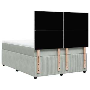 Box spring postel s matrací světle šedá 140x190 cm samet - obrázek 6