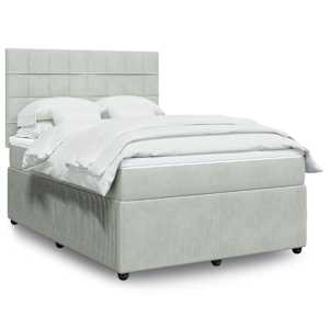 Box spring postel s matrací světle šedá 140x190 cm samet - obrázek 1