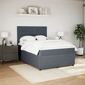 Box spring postel s matrací tmavě šedý 140 x 190 cm samet - obrázek 3