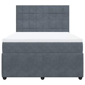 Box spring postel s matrací tmavě šedý 140 x 190 cm samet - obrázek 4