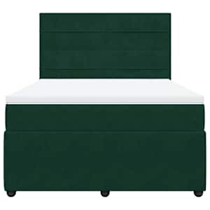 Box spring postel s matrací tmavě zelená 140x190 cm samet - obrázek 4