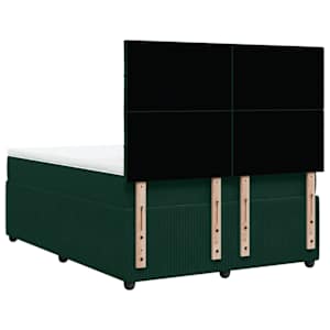 Box spring postel s matrací tmavě zelená 140x190 cm samet - obrázek 6