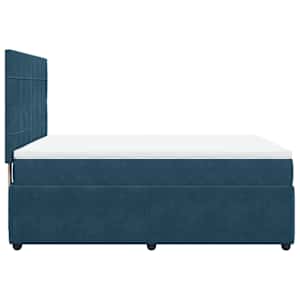 Box spring postel s matrací tmavě modrá 140x190 cm samet - obrázek 5