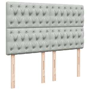 Box spring postel s matrací světle šedá 140x190 cm samet - obrázek 7