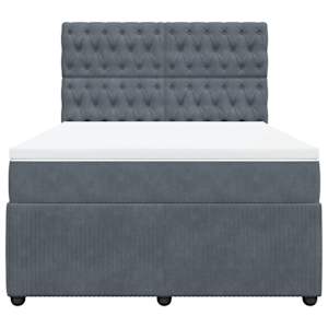 Box spring postel s matrací tmavě šedý 140 x 190 cm samet - obrázek 4