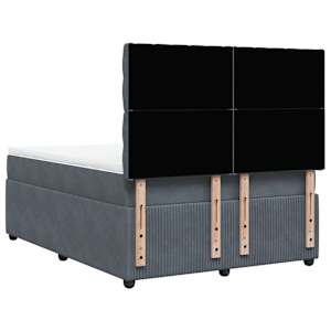 Box spring postel s matrací tmavě šedý 140 x 190 cm samet - obrázek 6