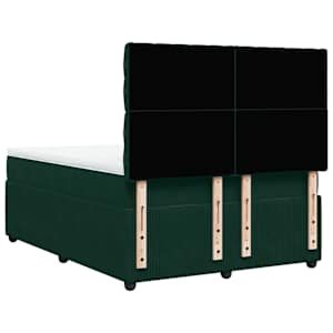 Box spring postel s matrací tmavě zelená 140x190 cm samet - obrázek 6