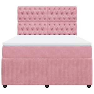 Box spring postel s matrací růžová 140x190 cm samet - obrázek 4