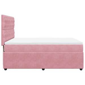 Box spring postel s matrací růžová 140x190 cm samet - obrázek 5