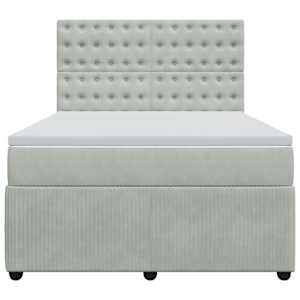 Box spring postel s matrací světle šedá 140x190 cm samet - obrázek 4