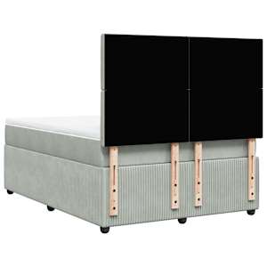 Box spring postel s matrací světle šedá 140x190 cm samet - obrázek 6