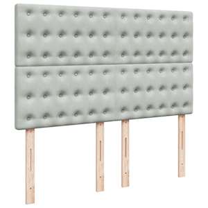 Box spring postel s matrací světle šedá 140x190 cm samet - obrázek 7