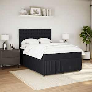 Box spring postel s matrací černá 140 x 190 cm samet - obrázek 3
