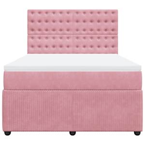 Box spring postel s matrací růžová 140x190 cm samet - obrázek 4