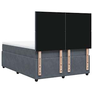 Box spring postel s matrací tmavě šedá 140x200 cm samet - obrázek 6