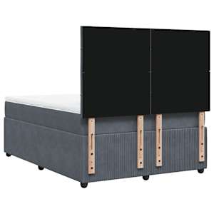 Box spring postel s matrací tmavě šedá 140x200 cm samet - obrázek 6