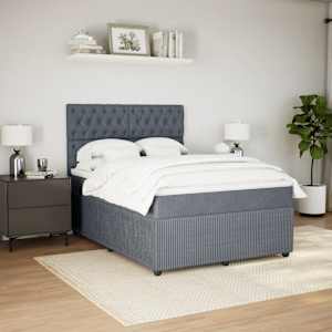Box spring postel s matrací tmavě šedá 140x200 cm samet - obrázek 3