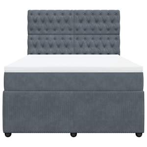 Box spring postel s matrací tmavě šedá 140x200 cm samet - obrázek 4