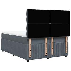 Box spring postel s matrací tmavě šedá 140x200 cm samet - obrázek 6