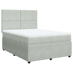 Box spring postel s matrací světle šedá 160x200 cm samet - obrázek 2