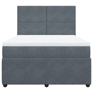 Box spring postel s matrací tmavě šedá 160x200 cm samet - obrázek 4