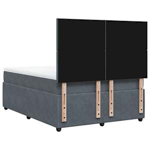 Box spring postel s matrací tmavě šedá 160x200 cm samet - obrázek 6