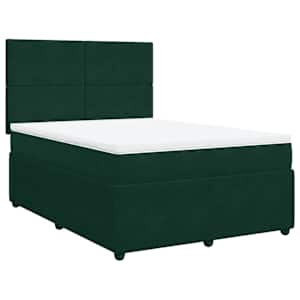 Box spring postel s matrací tmavě zelená 160x200 cm samet - obrázek 2