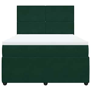 Box spring postel s matrací tmavě zelená 160x200 cm samet - obrázek 4