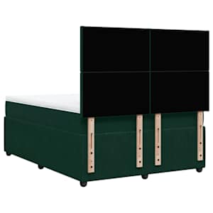 Box spring postel s matrací tmavě zelená 160x200 cm samet - obrázek 6