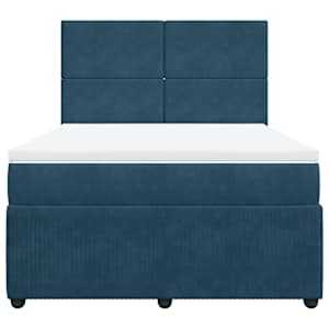 Box spring postel s matrací tmavě modrá 160x200 cm samet - obrázek 4