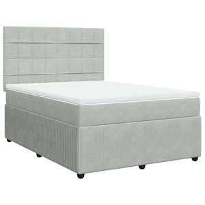 Box spring postel s matrací světle šedá 160x200 cm samet - obrázek 2