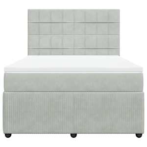 Box spring postel s matrací světle šedá 160x200 cm samet - obrázek 4
