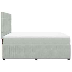 Box spring postel s matrací světle šedá 160x200 cm samet - obrázek 5