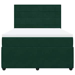 Box spring postel s matrací tmavě zelená 160x200 cm samet - obrázek 4