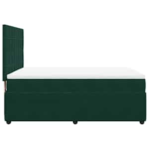 Box spring postel s matrací tmavě zelená 160x200 cm samet - obrázek 5
