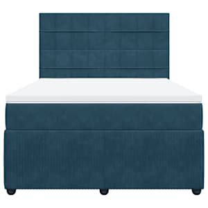Box spring postel s matrací tmavě modrá 160x200 cm samet - obrázek 4