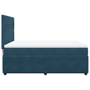 Box spring postel s matrací tmavě modrá 160x200 cm samet - obrázek 5