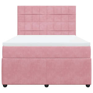 Box spring postel s matrací růžová 160x200 cm samet - obrázek 4